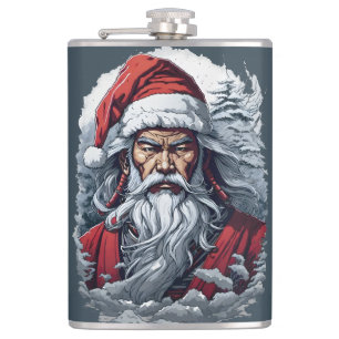 Samurai Santa Warrior Weihnachtsgeschenk Flachmann
