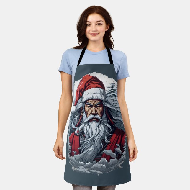 Samurai Santa Warrior Weihnachtsgeschenk Schürze (Getragen)