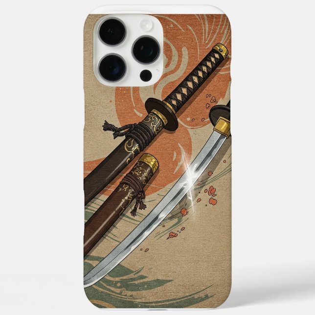 Samurai Schwerter iPhone 16 Pro Max Hülle (Rückseite)