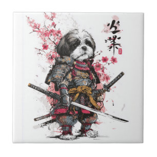 Samurai Shih Tzu � Epischer Kriegerhund Fliese