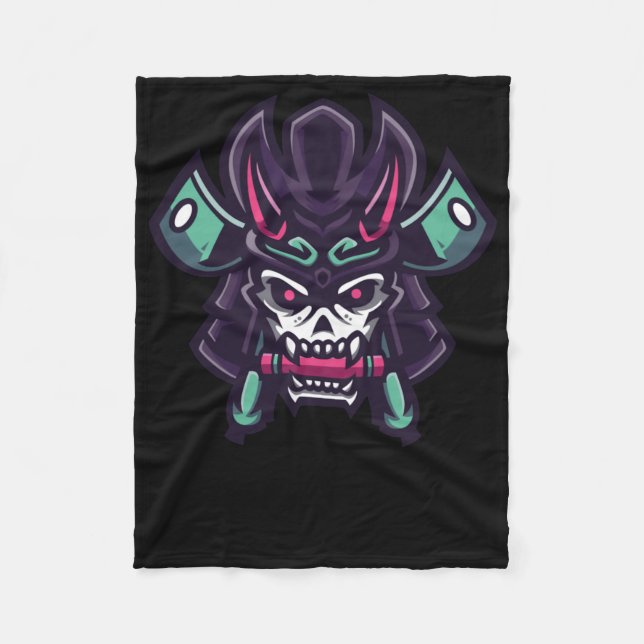 Samurai Shogun Sticker Fleecedecke (Vorderseite)