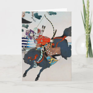 Samurai Shooting a Bow, Ukiyo-e Karte