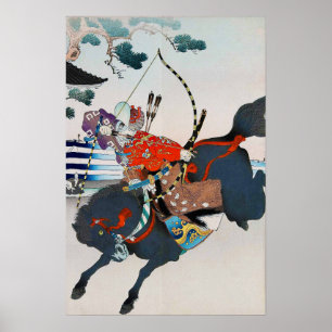 Samurai Shooting a Bow, Ukiyo-e Poster