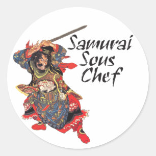 Samurai Sous Koch Runder Aufkleber