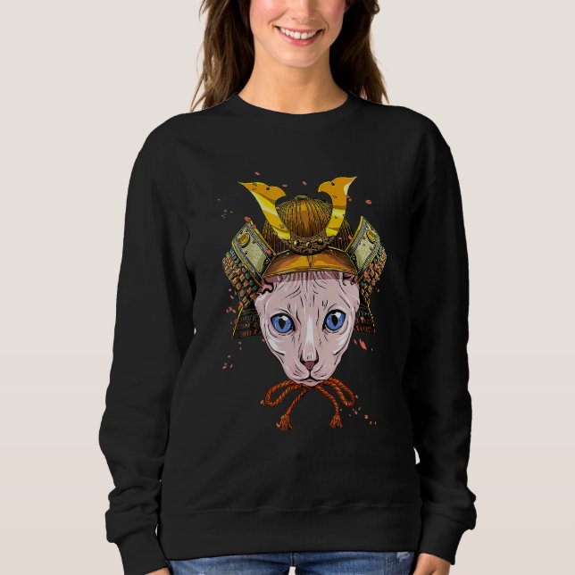 Samurai Sphynx Cat Warrior Samurai Cat Sweatshirt (Vorderseite)