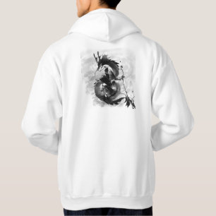 Samurai & Spirit Dragon - Sumi-e-Tuschekunst Hoodie