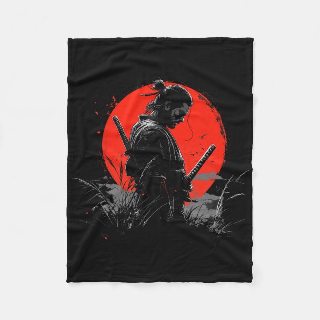 Samurai Spirit Graphic Modern Warrior's Fleecedecke (Vorderseite)