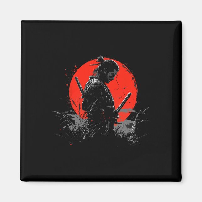Samurai Spirit Graphic Modern Warrior's Magnet (Vorne)
