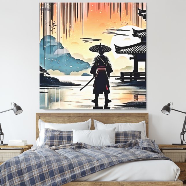 Samurai Sunset: Reflektive Reise Leinwanddruck (Insitu (Schlafzimmer))