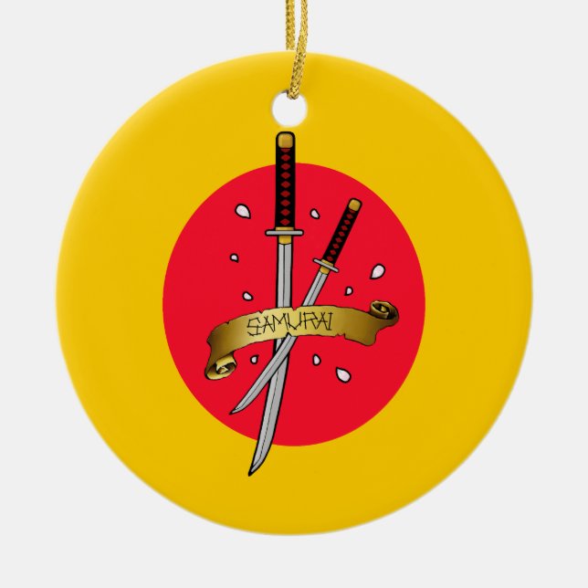 Samurai Sword Tattoo Keramikornament (Vorne)