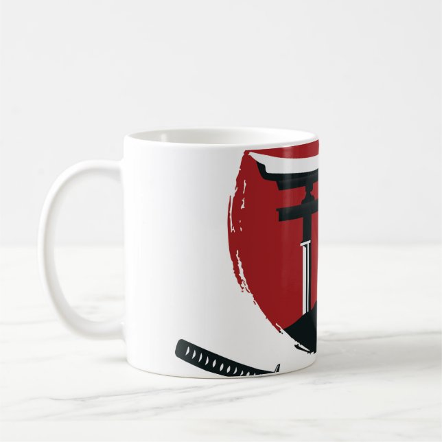 Samurai Sword: Torii Gate Cartoon Kaffeetasse (Links)