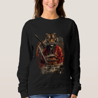 Samurai Tiger Drawing Temple Japanese Samurai Tige Sweatshirt