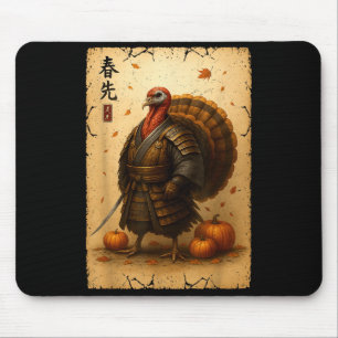 Samurai Truthahn Erntedankfest Japanischer Krieger Mousepad
