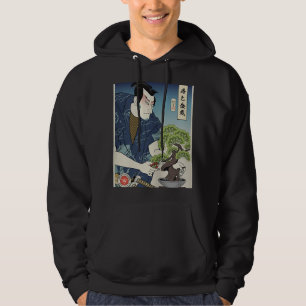 Samurai und Bonsai Tree Ukiyoe Japanischer Krieger Hoodie