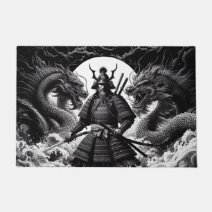Samurai und Drachen Fußmatte