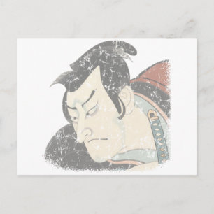 Samurai verblasst postkarte