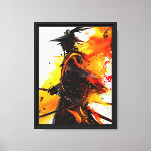 Samurai Warrior Abstrakte Tintenexplosion Kunst Leinwanddruck