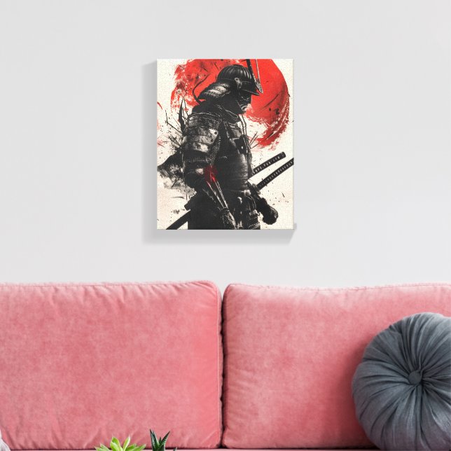 Samurai Warrior Art Print Leinwanddruck (Insitu (Wohnzimmer))