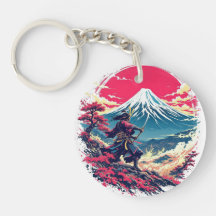 Samurai Warrior at Mount Fuji Japanese Art