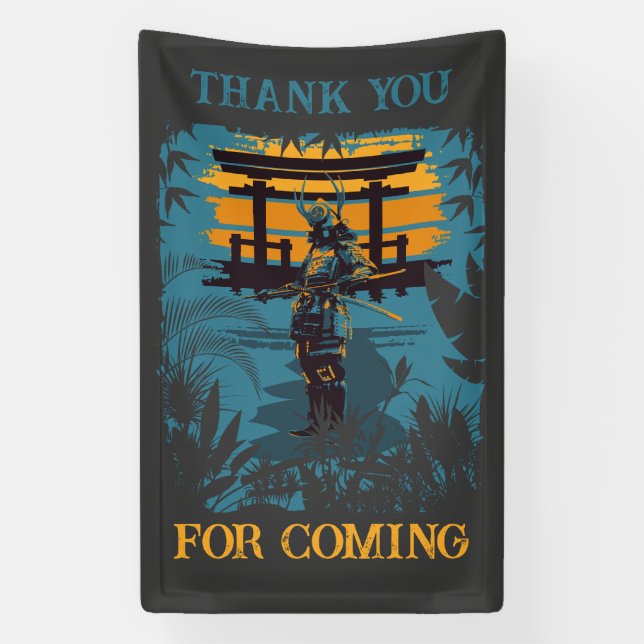 Samurai Warrior Birthday Party Custom Banner (Vertikal)