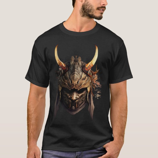 Samurai Warrior Bushido Oni Maske japanische Kultu T-Shirt (Vorderseite)