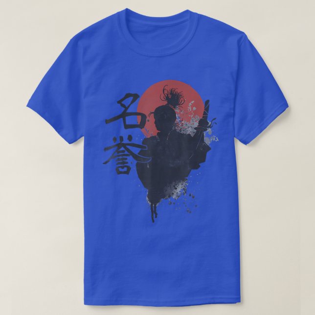 Samurai Warrior Code Bushido Japan Kanji Meiyo Hon T-Shirt (Design vorne)