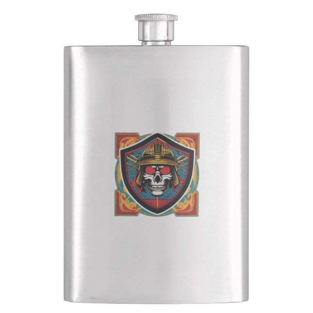 Samurai Warrior Flask Flachmann (Vorderseite)
