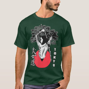 Samurai Warrior Girl Japan Tokyo Fighters Style Cl T-Shirt