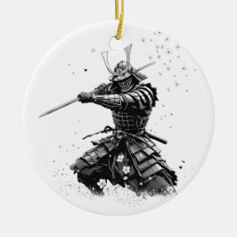 Samurai Warrior in Action Japanese Art Ceramic Keramik Ornament