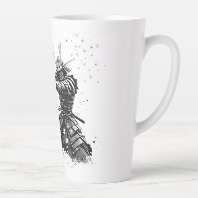 Samurai Warrior in Action Japanese Art Ceramic  Milchtasse (Rechts)