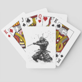 Samurai Warrior in Action Japanese Art Ceramic Spielkarten