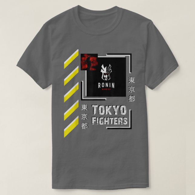 Samurai Warrior Japan Tokyo Kämpfer Stil eng T-Shirt (Design vorne)