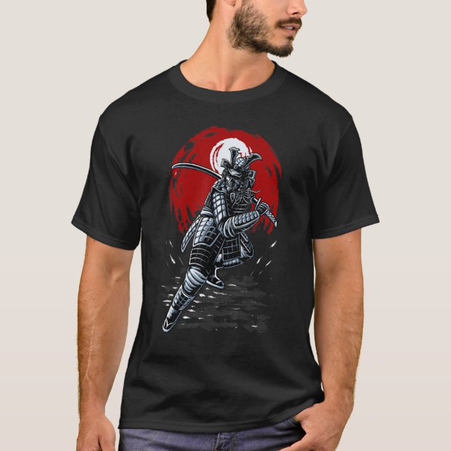 Samurai Warrior Red Circle T-Shirt (Vorderseite)