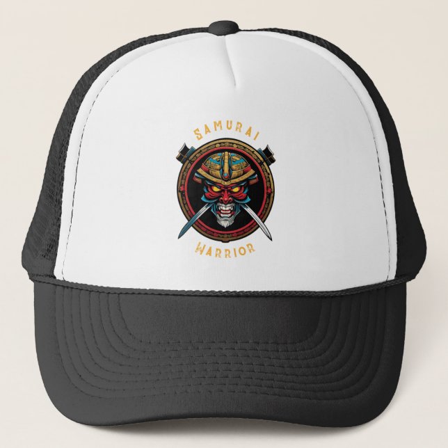 Samurai Warrior Trucker Hat Truckerkappe (Vorderseite)