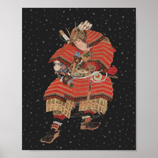 Samurai Warrior Vintage japanische Kunst Poster (Vorne)