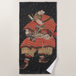Samurai Warrior Vintage Japanische Kunst Strandtuch