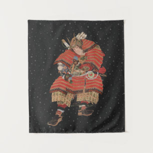 Samurai Warrior Vintage Japanische Kunst Wandteppich