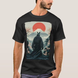 Samurai Wolf Warrior Fuji Mount Vintag Japanisch T-Shirt
