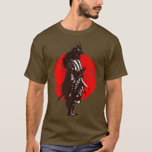 Samurai Zeichne Splash Design Asian Art  T-Shirt