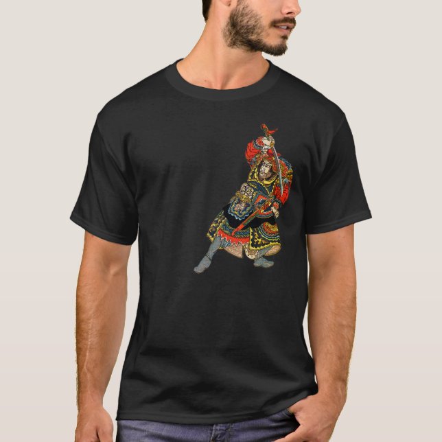 Samurai Zeichnete sein Schwert T-Shirt (Vorderseite)