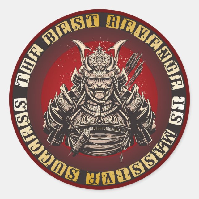 Samurai - Zitat der japanischen Krieger Runder Aufkleber (Vorderseite)