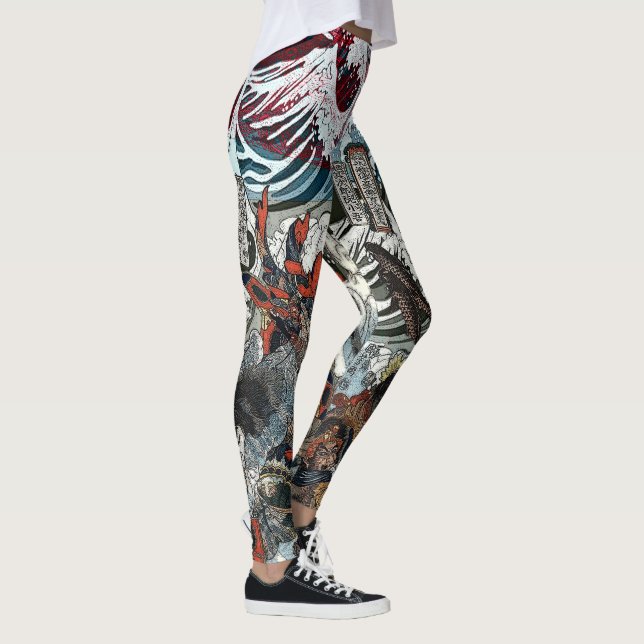 Samurais, die unter Wellen kämpfen Leggings (Rechts)