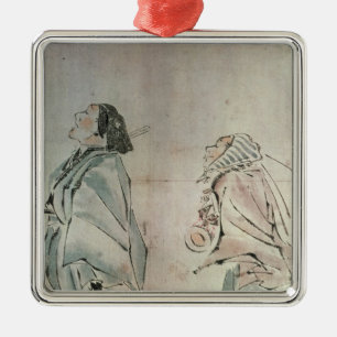 Samurais, die von einem Bediensteten gefolgt Ornament Aus Metall