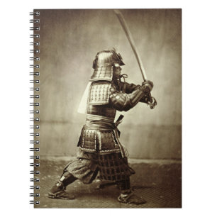 Samurais mit angehobener Klinge, c.1860 Notizblock