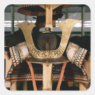 Samuraisturzhelm, Mitte des 14. Jahrhunderts Quadratischer Aufkleber