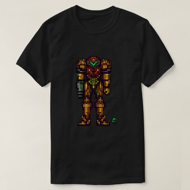 Samus Aran - Der metroide Schiefer T-Shirt (Design vorne)