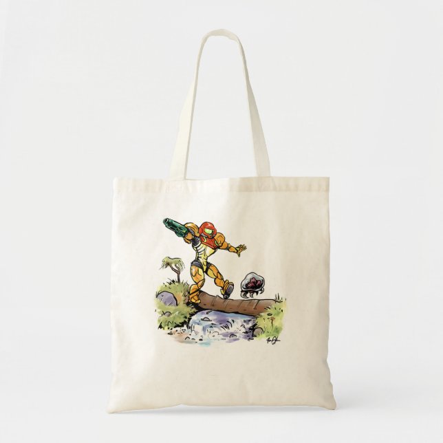 Samus und Metroid Classic T-Shirt Tragetasche (Vorne)