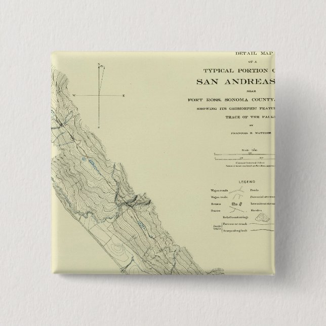 San Andreas Rift nahe Fort Ross Button (Vorderseite)