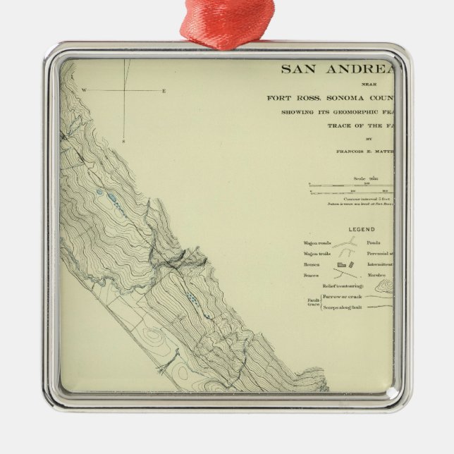 San Andreas Rift nahe Fort Ross Ornament Aus Metall (Vorne)