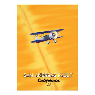 San-Andreas-Verwerfung Kalifornien USA Reiseplakat Fotodruck